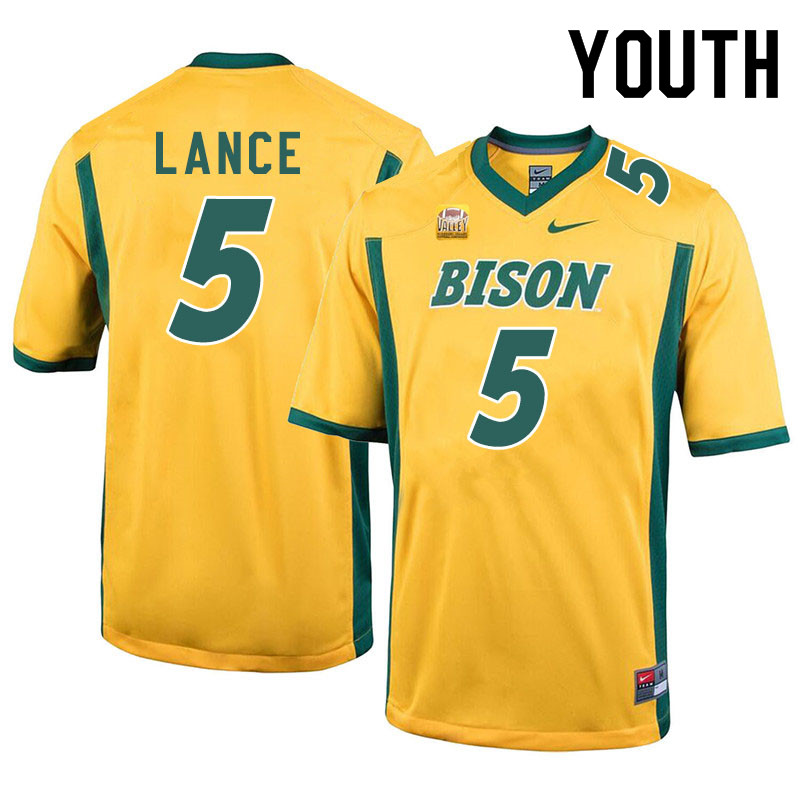 Youth #5 Trey Lance North Dakota State Bison College Football Jerseys Sale-Yellow
